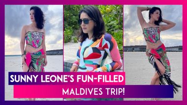 Sunny Leone Flaunts Sexy Curves In Cut-Out Green Bikini, Enjoys 'Beach Time' In Maldives